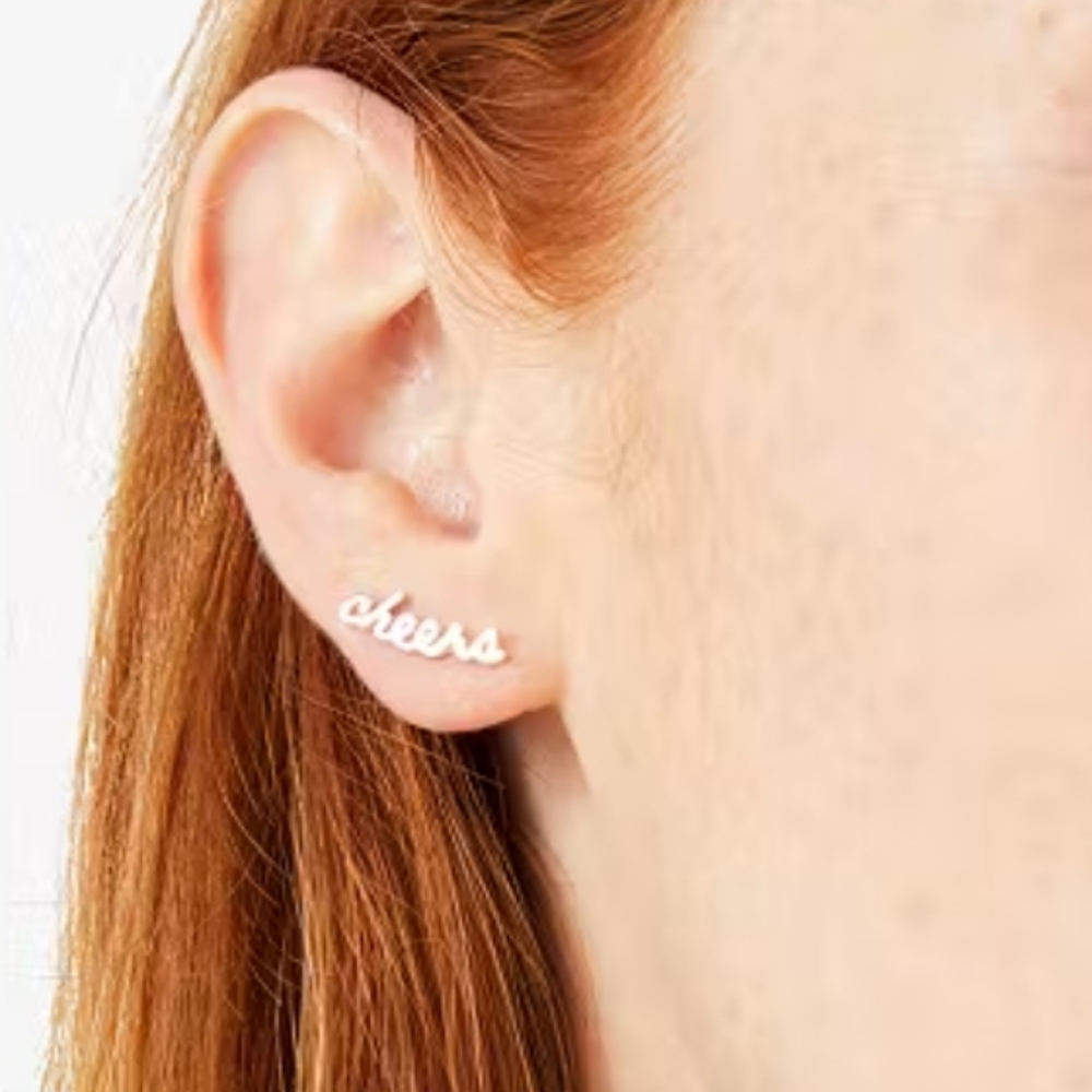 Kate Spade Cheers silver studs earrings,  NWT